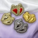 Doppie Sacro Cuore Ciondolo in Zama 33x38mm Colore Variabile | GDO