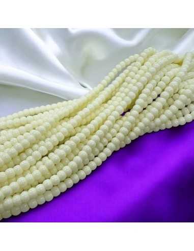 Filo di Perline di vetro a rondella Crema 3x4mm 135pz | GDO