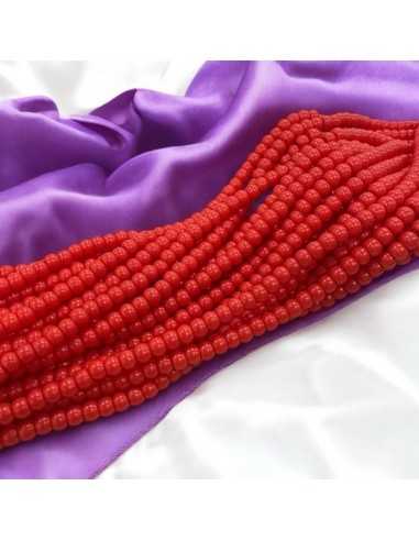 Filo di Perline di vetro a rondella Rosso fragola 3x4mm 135pz | GDO