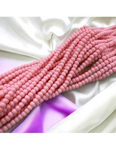 Filo di Perline di vetro a rondella Rosa 3x4mm 135pz | GDO