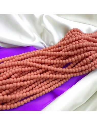 Filo di Perline di vetro a rondella Salmone 3x4mm 135pz | GDO