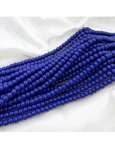 Filo di Perline di vetro a rondella Blu scuro 3x4mm 135pz | GDO