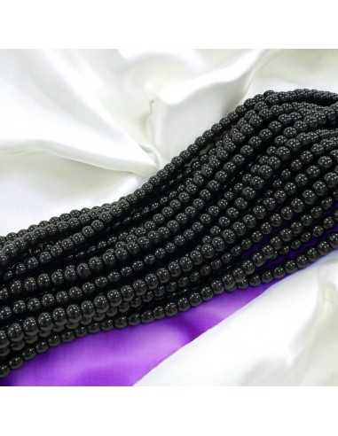 Filo di Perline di vetro a rondella Nero 3x4mm 135pz | GDO