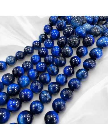 Pietre dure Occhio di tigre Blu elettrico liscio 8mm 46pz | GDO