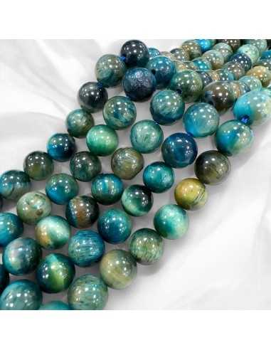 Pietre dure Occhio di tigre Verde acqua chiaro liscio 8mm 46pz | GDO