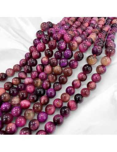 Pietre dure Occhio di tigre Mix Fucsia chiaro liscio 6mm 58pz | GDO