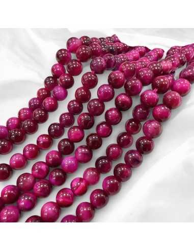 Pietre dure Occhio di tigre Fucsia liscio 6mm 58pz | GDO