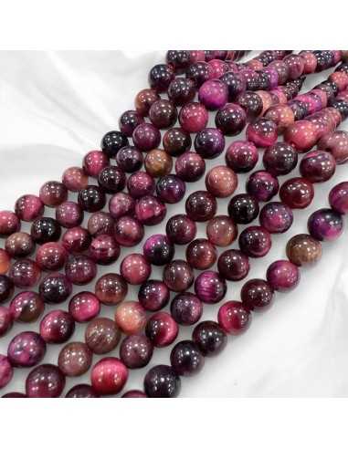 Pietre dure Occhio di tigre Mix Fucsia scuro liscio 6mm 58pz | GDO
