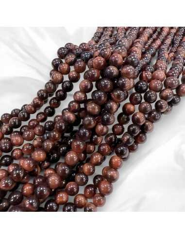 Pietre dure Occhio di tigre Marrone-rosso liscio 4mm 85pz | GDO