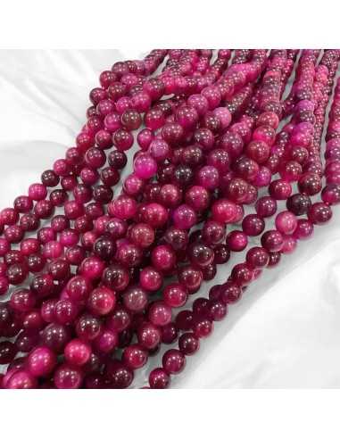 Pietre dure Occhio di tigre Fucsia liscio 4mm 85pz | GDO