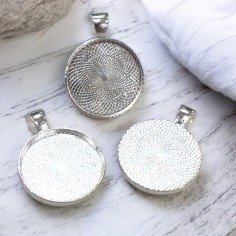 Pendenti per cabochon in metallo 20mm esterno 21,5x28mm colori vari 2pz Gioie d'Oriente 2