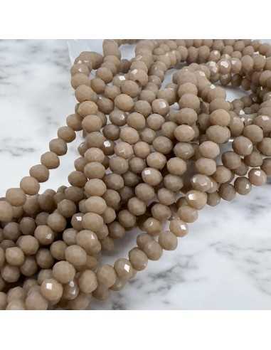 Filo di Mezzi Cristalli Marrone pastello Rondelle sfaccettate 3x4mm 125-145pz | GDO