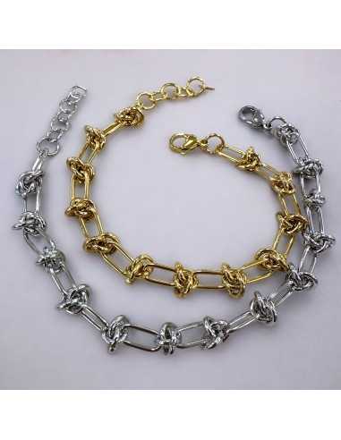 Bracciale in acciaio inox con maglie a nodi 18+5cm | GDO