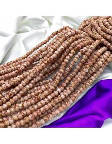 Filo di Perline di vetro a rondella cipria scuro marmorizzato 3x4mm 135pz |GDO