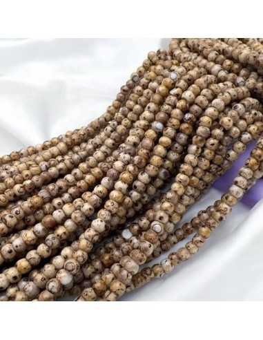 Filo di Perline di vetro a rondella marroncino marmorizzato 3x4mm 135pz |GDO