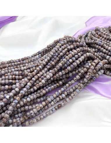 Filo di Perline di vetro a rondella azzurro marmorizzato 3x4mm 135pz |GDO