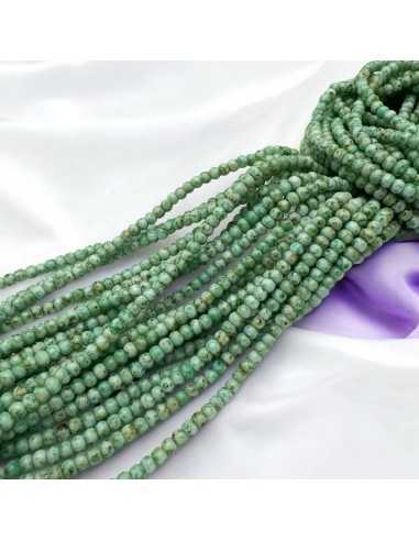 Filo di Perline di vetro a rondella verde marmorizzato 3x4mm 135pz |GDO