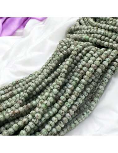 Filo di Perline di vetro a rondella Verde marino scuro marmorizzato 3x4mm 135pz |GDO