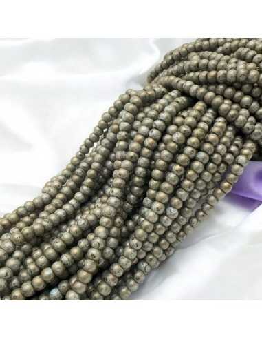 Filo di Perline di vetro a rondella grigio dorato 3x4mm 135pz|GDO