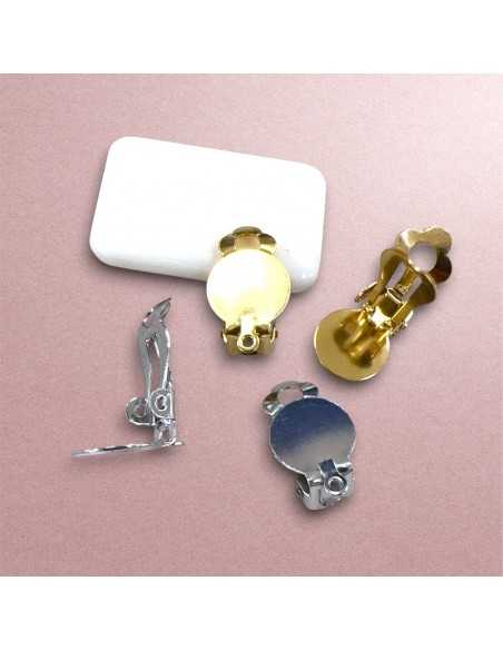 Clip per orecchie 10mm acciaio inox oro/argento con anellini | GDO