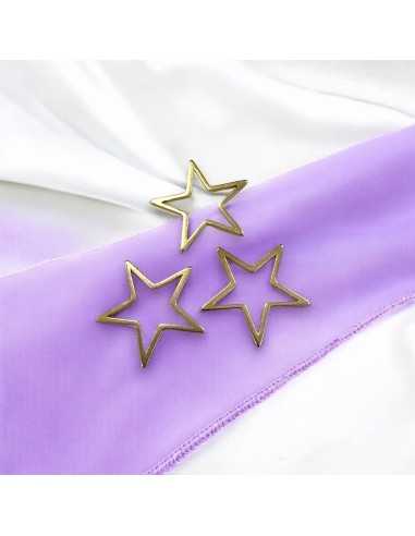 Ciondoli stella a 5 punte in acciaio dorato 14 17 21 mm 3pz Gioie d'Oriente