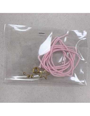 Kit bracciale acciaio chiusura a pallina stella e filo 70cm | GDO