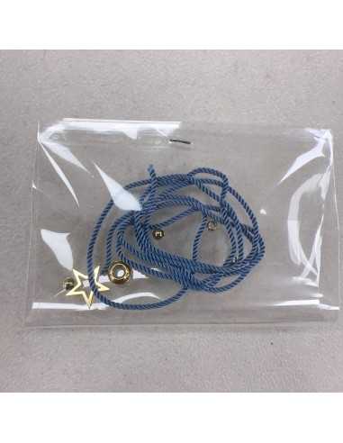 Kit bracciale acciaio chiusura a pallina stella e filo 70cm | GDO