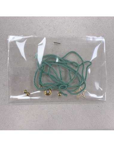 Kit bracciale acciaio chiusura a pallina stella e filo 70cm | GDO