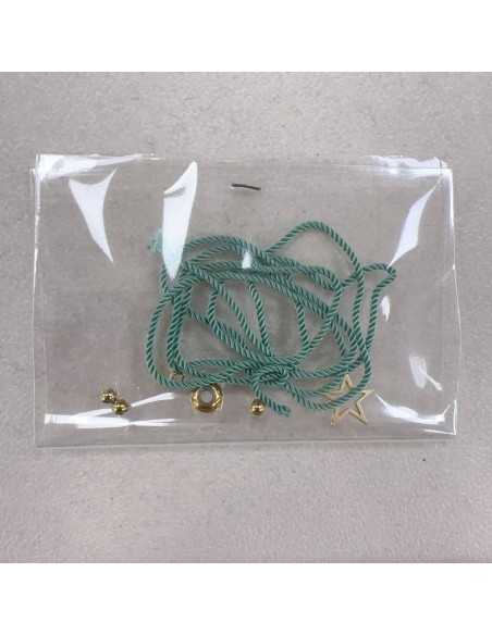 Kit bracciale acciaio chiusura a pallina stella e filo 70cm | GDO