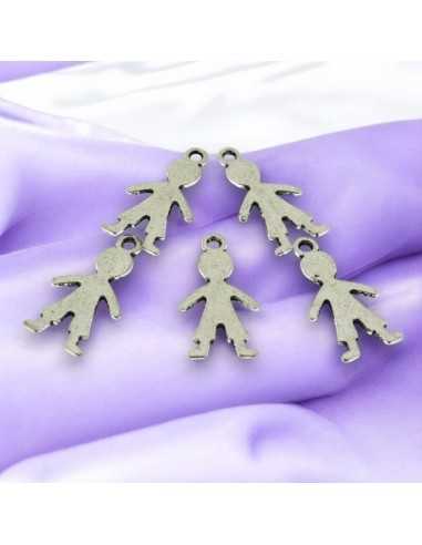 Ciondoli bambini argento in metallo 27x15mm 5pz Gioie d'Oriente