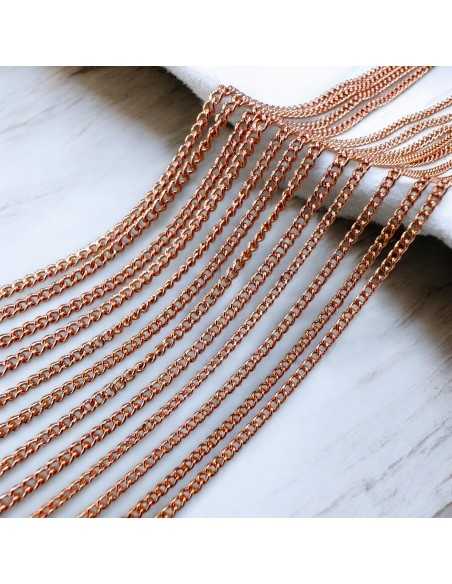Catena grumetta in acciaio oro rosa 1mt misure assortite | GDO
