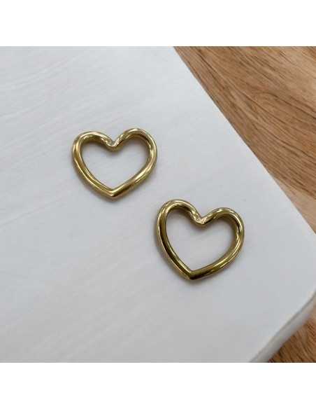 Connettore cuore attorcigliato in acciaio inox variante oro 17x20 mm Gioie d'Oriente