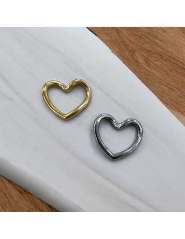 Connettore cuore attorcigliato in acciaio inox 17x20 mm 1pz Gioie d'Oriente