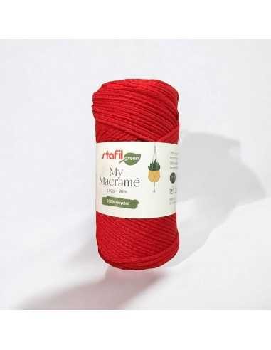 Gomitolo di filato macramé Rosso 2mm 90mt 100g per frange e nodi | GDO