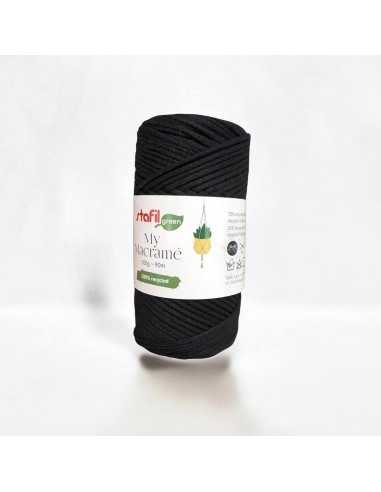 Gomitolo di filato macramé Nero 2mm 90mt 100g per frange e nodi | GDO