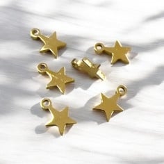 Mini ciondoli stella in acciaio inossidabile 4x6 mm 10pz Gioie d'Oriente 2