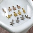 Mini ciondoli stella in acciaio inossidabile 4x6 mm 10pz Gioie d'Oriente