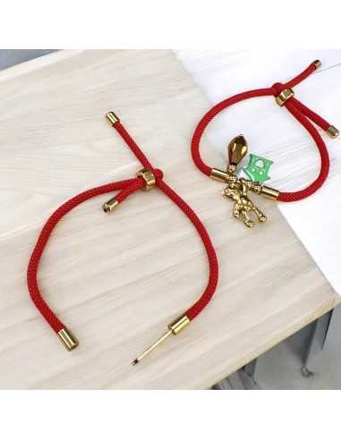 Base bracciale in cordone Rosso con perno centrale a vite 3mm | GDO