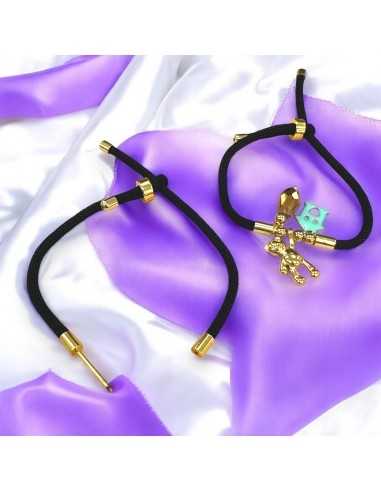 Base bracciale in cordone Nero con perno centrale a vite 3mm | GDO