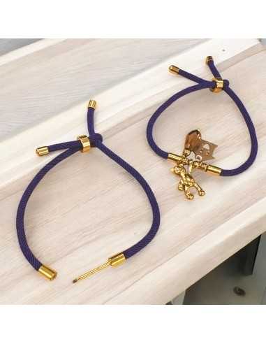 Base bracciale in cordone Viola con perno centrale a vite 3mm | GDO