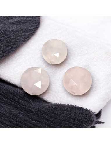 Pietra dura Quarzo rosa tonda piatta sfaccettata 10mm 1pz | GDO