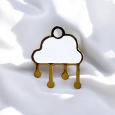 Ciondolo nuvola con pioggia in acciaio oro smaltato 15x18 mm 1pz Gioie d'Oriente 2