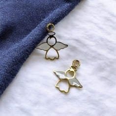 Ciondolo angelo in acciaio oro smaltato 17x18 mm 1pz Gioie d'Oriente 2