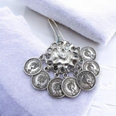 Connettore tondo 12 fori in metallo argento 21.5mm 3pz Gioie d'Oriente 2