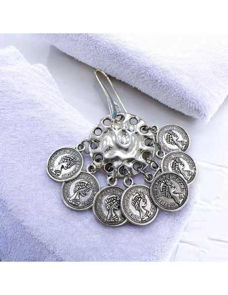 Connettore tondo 12 fori in metallo argento 21.5mm 3pz Gioie d'Oriente