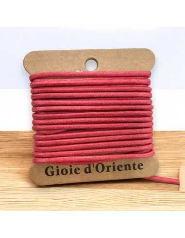 Cordino tondo cerato cotone 100% colore Fucsia 5mt | GDO