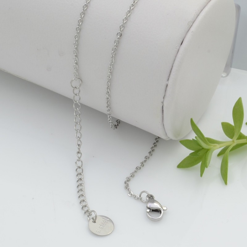 Base collana Sottile Semplice maglia ovale saldata in acciaio 45cm  | GDO