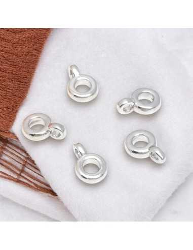 Ganci porta ciondoli rondella foro 3.3mm ottone placcato oro/argento 4pz | GDO