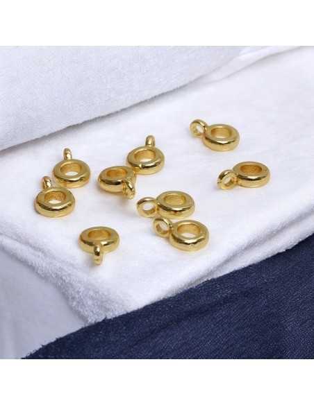 Ganci porta ciondoli rondella foro 3.3mm ottone placcato oro/argento 4pz | GDO