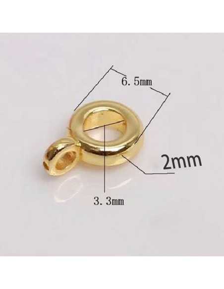 Ganci porta ciondoli rondella foro 3.3mm ottone placcato oro/argento 4pz | GDO